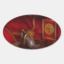 Firemen - An elegant job Oval Stickers