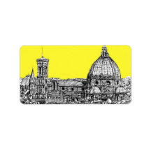 Firenze in canary yellow custom address label