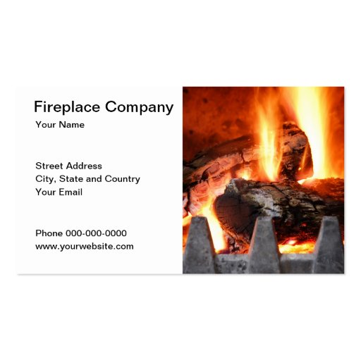 Fireplace Company Business Card (front side)