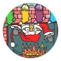 Fireplace Santa stickers