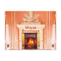 Fireplace Warm Greetings Postcard