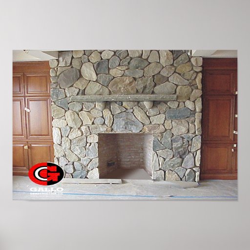 Fireplace Wood Walls Poster Zazzle