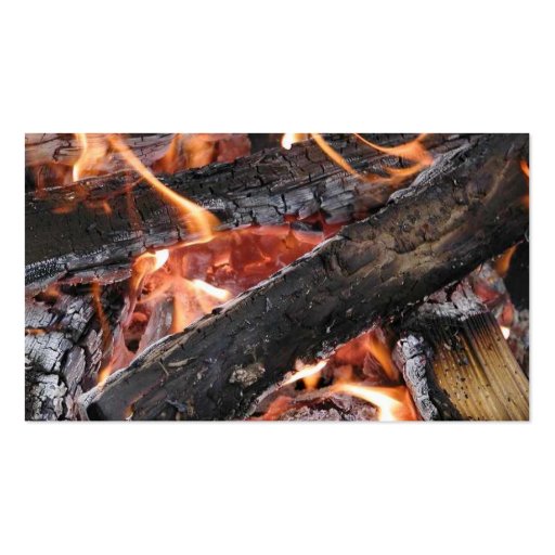 Fires Wood Flames Burning Business Card Template (back side)