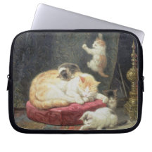 Fireside Bliss (oil on panel) Laptop Computer Sleeve