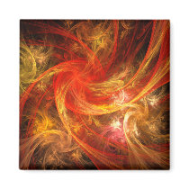 Firestorm Abstract Art Square Magnet