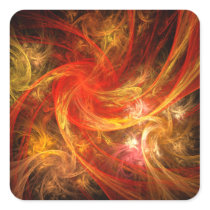 Firestorm Abstract Art Square Sticker