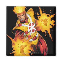 firestorm, nuclear, man, martin, stein, jason, rusch, ronnie, raymond, deathstorm, justice, league, heroes, logo, hero, comics, comic, book, batman, bat, dark, knight, superman, super, green, lantern, wonder, woman, shazam, arrow, hawk, plastic, fate, martian, manhunter, red, tornado, darkseid, aquaman, supergirl, Magnet with custom graphic design
