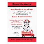 Firetruck and Dalmatian Engine 27 Baby Shower Invitations
