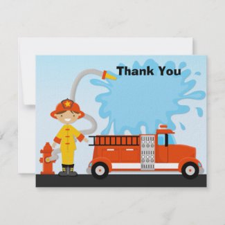 Truck Birthday Party on Firetruck Birthday Party Thank You Card By Eventfulcards
