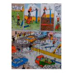 Firetruck Cartoon Post Card