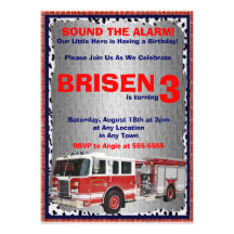 Firetruck Invitation