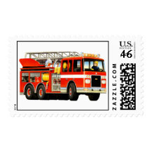 Firetruck Postage Stamps