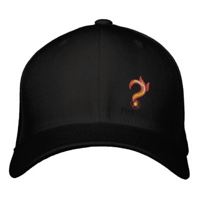 FireWhat Fit Hat with Black on Black logo Embroidered Hats