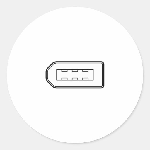 Firewire Port A Round Stickers