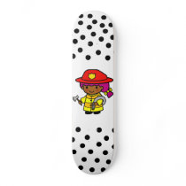 Firewoman skateboards