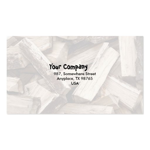 Firewood Business Card Template (back side)