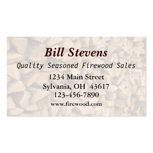 Firewood Business Card Templates (back side)
