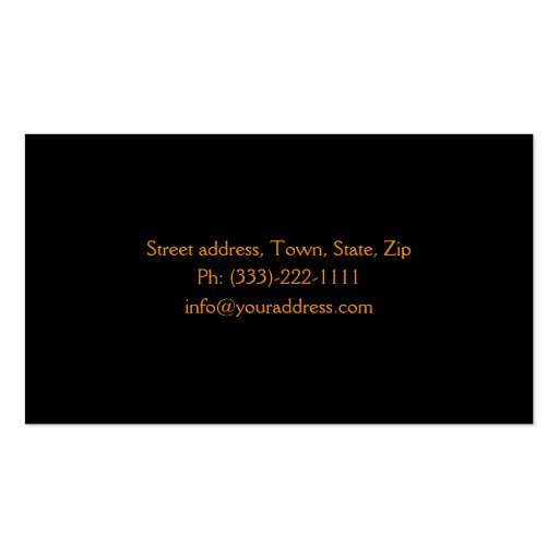 Firewood Supply Company Business Card (back side)