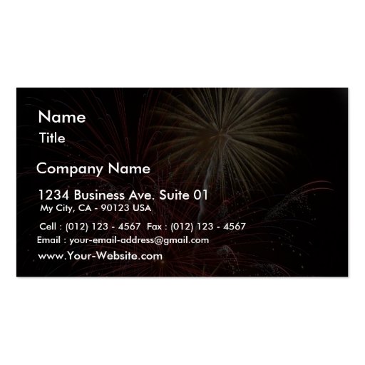Firework Business Card Templates