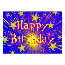 Firework 'Happy Birthday' greetings card
