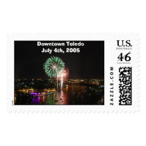 Fireworks01, Downtown ToledoJuly 4th, 2005 postage