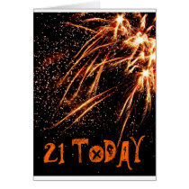 fireworks 21st card