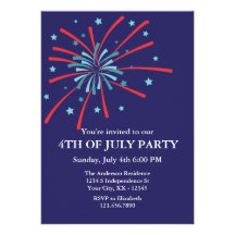 Fireworks 4th of July Party Invitation