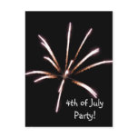 Fireworks 4th of July Party Invitation Postcard