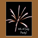 Fireworks 4th of July Party Invitation Postcard postcards
