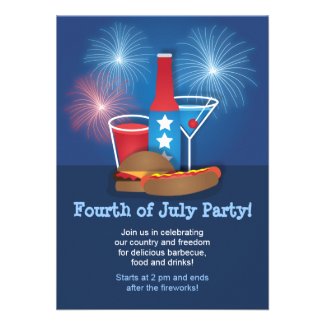 Fireworks and Food 4th of July Invitation