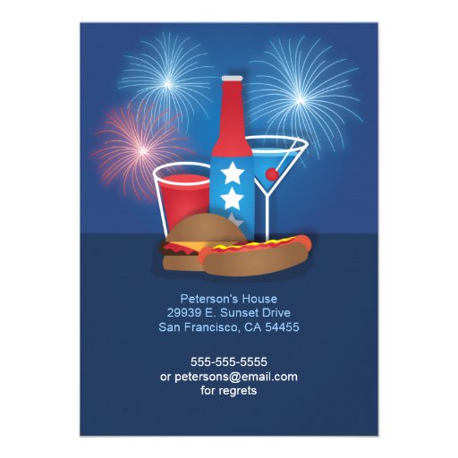 Fireworks and Food 4th of July Invitation
