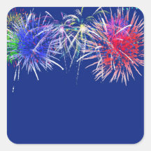 Fireworks Background Square Sticker