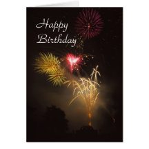 Fireworks birthday card