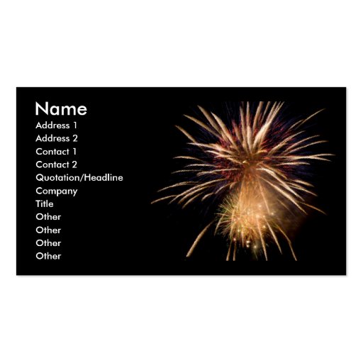 Fireworks Business Card (front side)