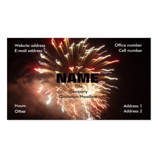 Fireworks Business Cards (front side)