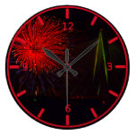 Fireworks Christopher S. Bond Bridge Kansas City 1 Round Wallclocks