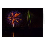 Fireworks Christopher S. Bond Bridge Kansas City 3 Greeting Card