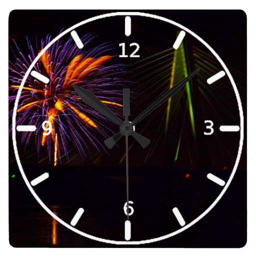 Fireworks Christopher S. Bond Bridge Kansas City 3 Square Wallclocks