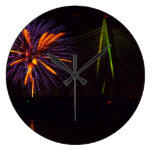 Fireworks Christopher S. Bond Bridge Kansas City 3 Round Wall Clock