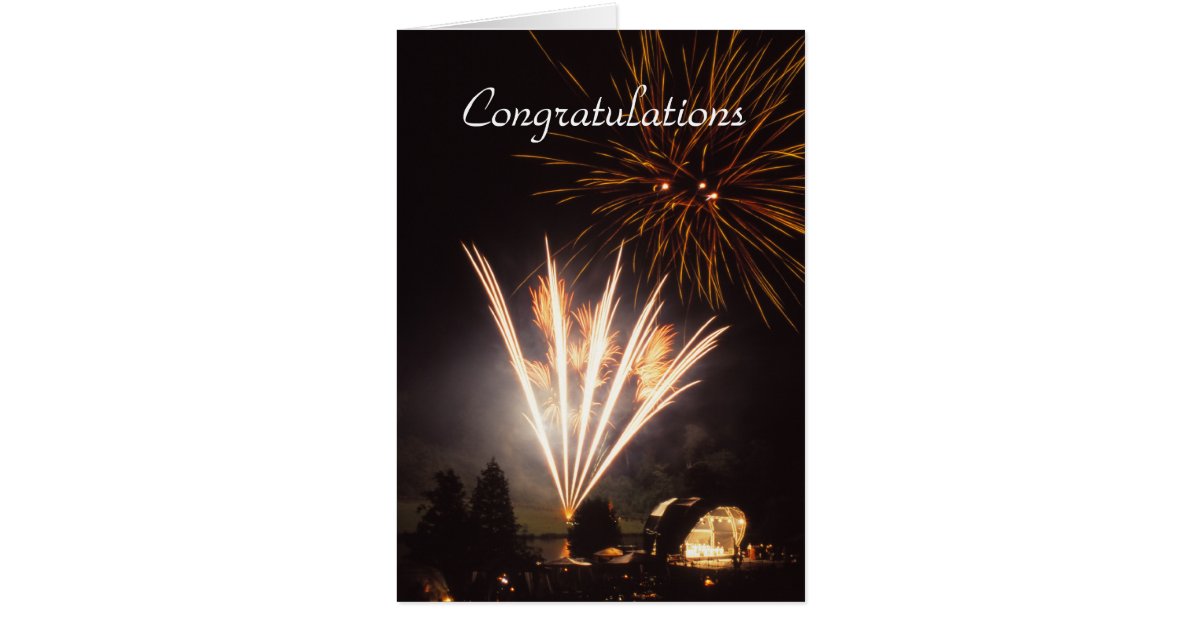 Fireworks Congratulations Card Zazzle 1087