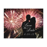 Fireworks Couple Kissing Silhouette Postcards