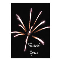Fireworks Flat Thank You Note Card Invitation