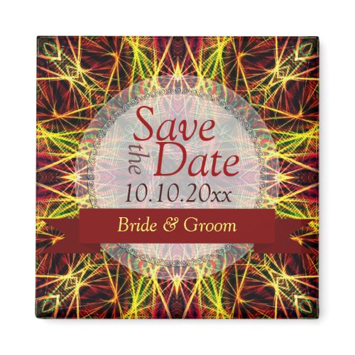 Fireworks Fractal Hearts Save the Date Magnet magnet