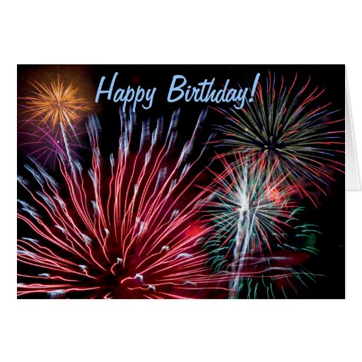 Fireworks, Happy Birthday! Card | Zazzle