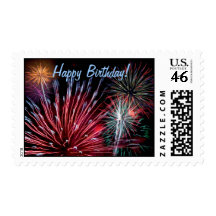 Fireworks, Happy Birthday! Postage
