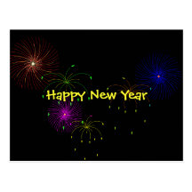 Fireworks Hapy New Year Post Cards