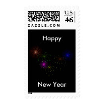 Fireworks Hapy New Year stamps
