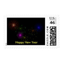 Fireworks Hapy New Year stamps