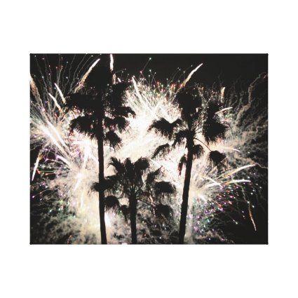 fireworks in palm trees.jpg gallery wrapped canvas