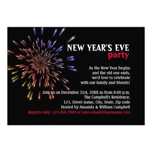 Fireworks New Year's Eve Party Invitations | Zazzle